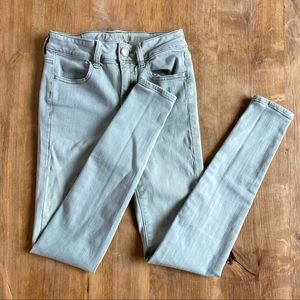 AEO High Rise Olive Color Jegging Jeans Skinny SZ0